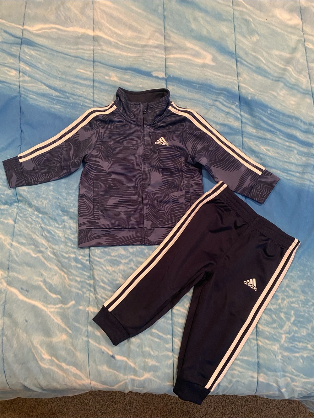 adidas Kids Navy and White Two-Piece Set